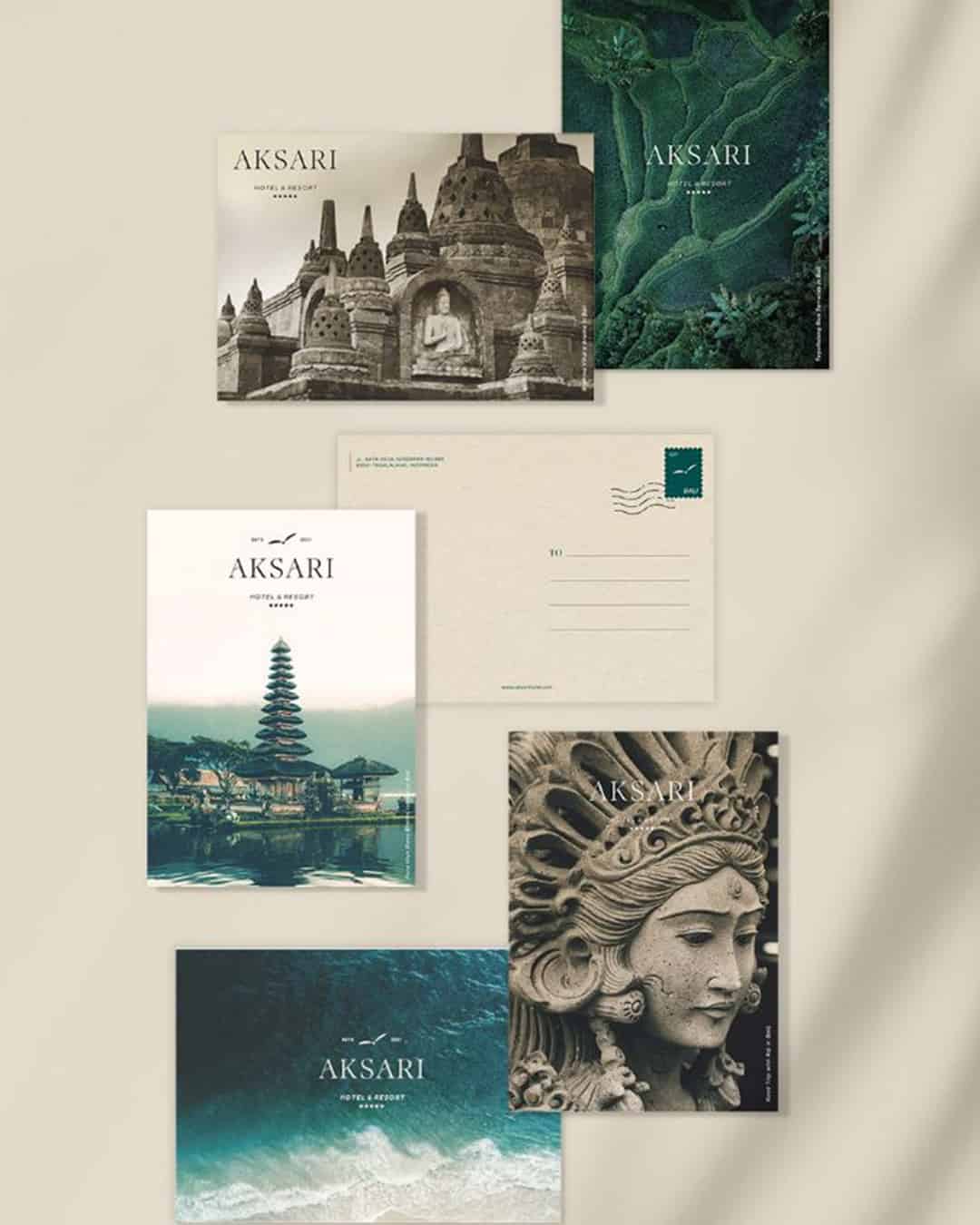 Aksari Hotel & Resort arculattervezés – prémium képeslap kollekció indonéz inspirációval