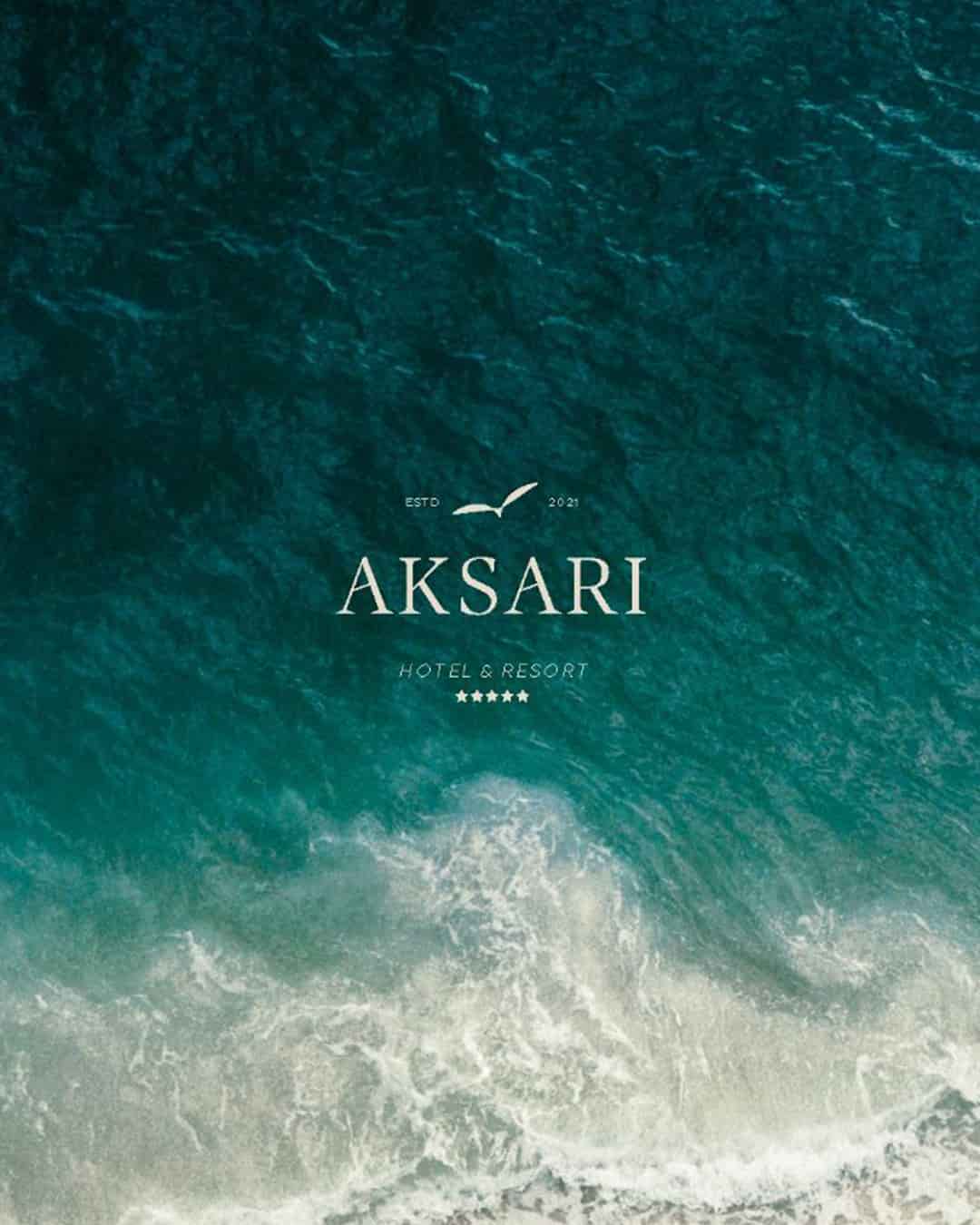 Luxus hotel arculattervezés és logódesign – Aksari Hotel & Resort márkaidentitás