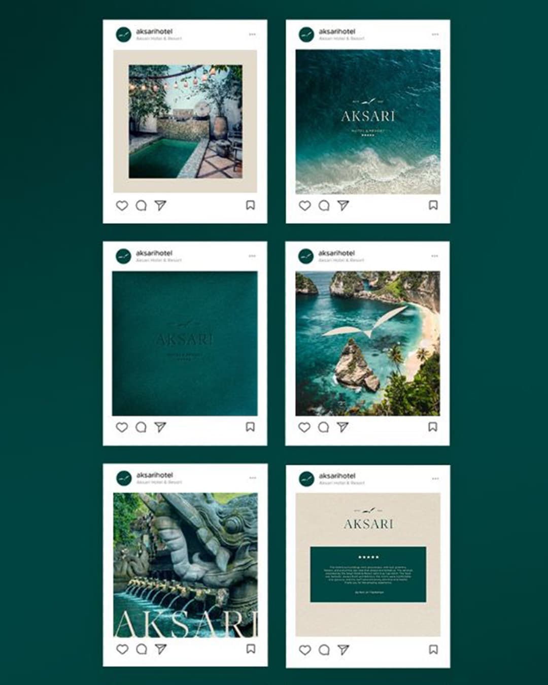 Aksari Hotel Instagram arculat egységes vizuális megjelenéssel