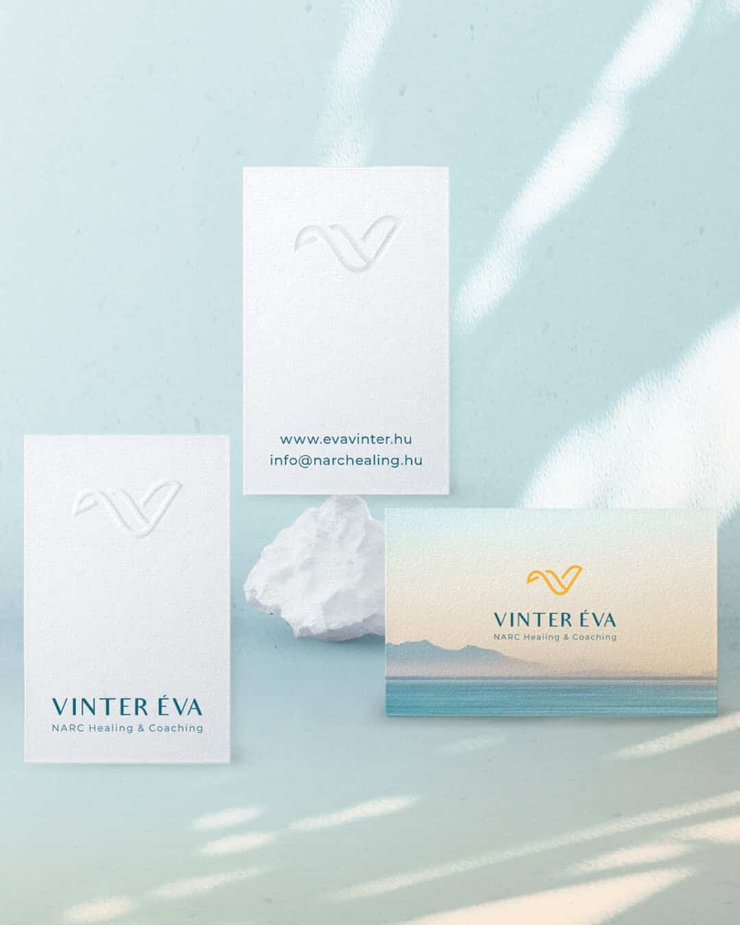 Vinter Éva coaching arculattervezés – névjegy design