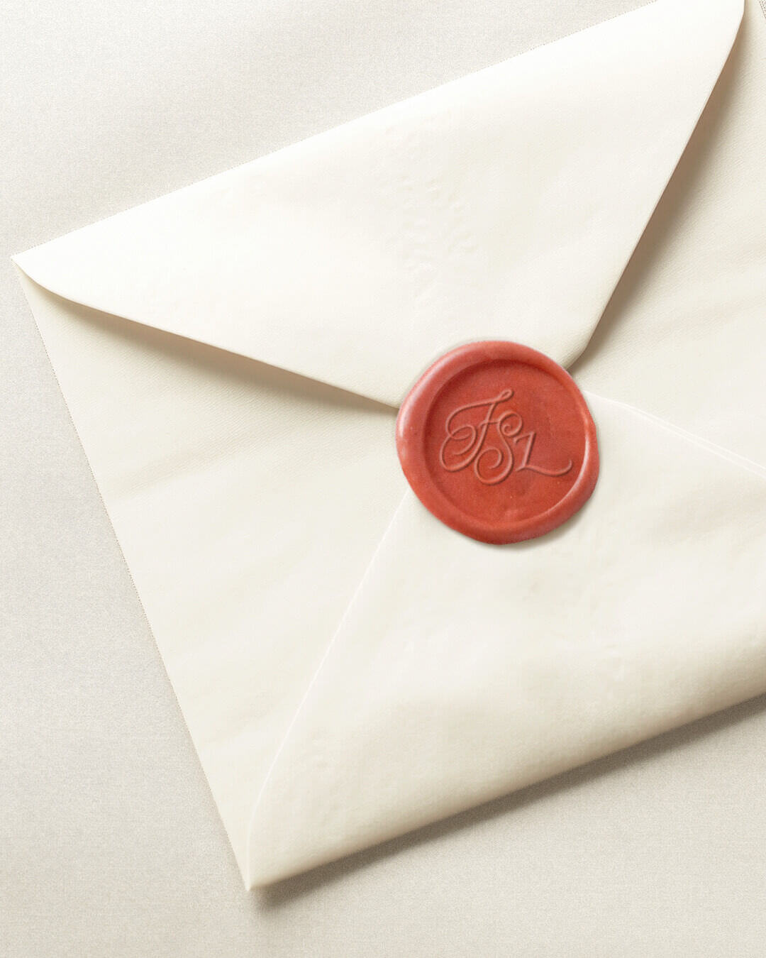 Forma és Színvilág monogram logó pecsétes borítékon