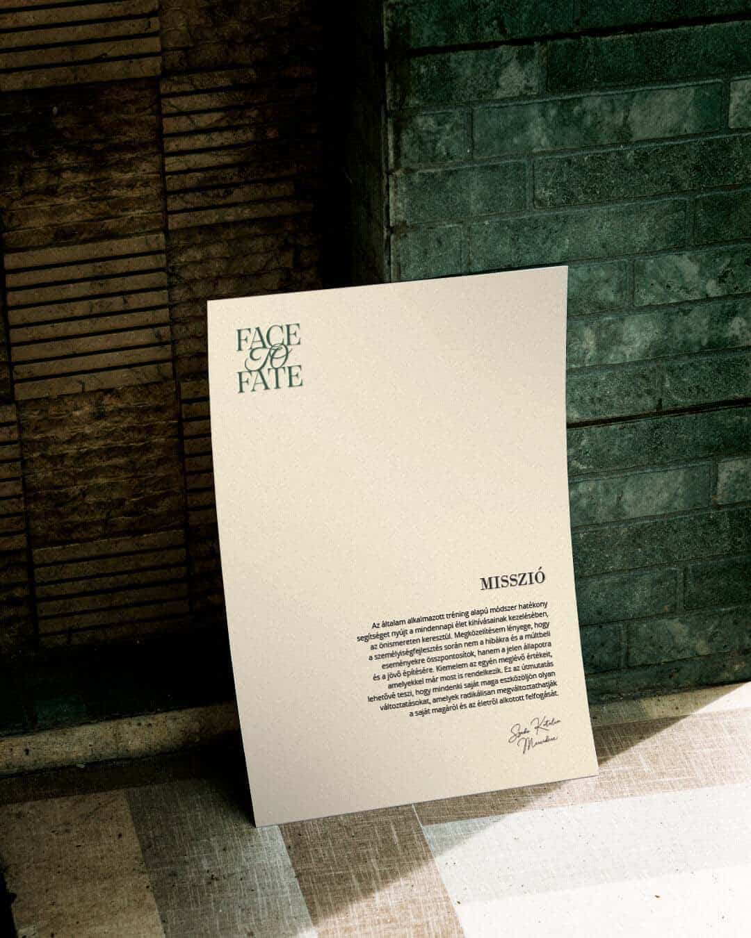 Jógaoktató grafikai tervezés, arculati kiadvány misszió oldallal