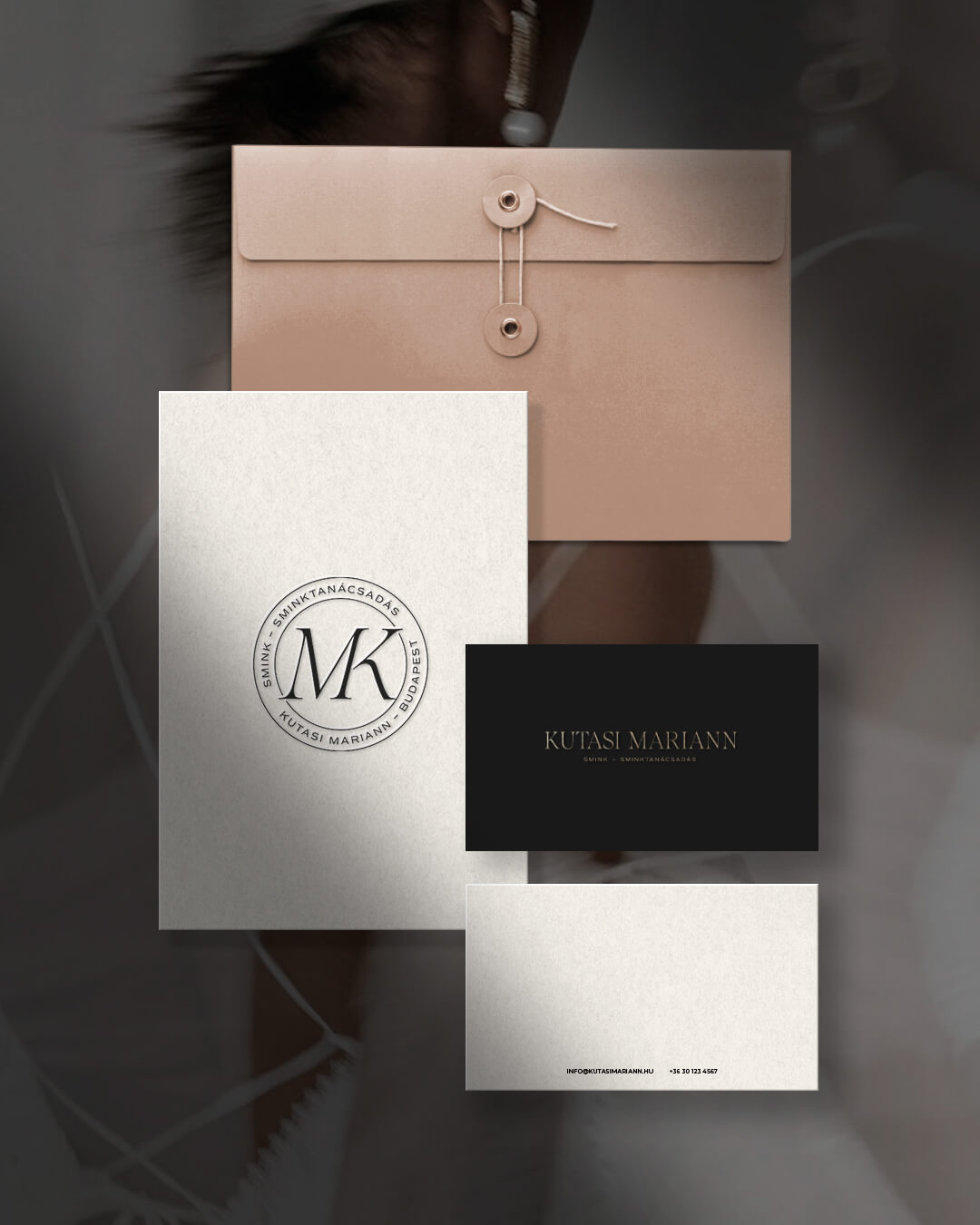 Kutasi Mariann sminkes márkaépítés, logó és nyomtatott arculati elemek