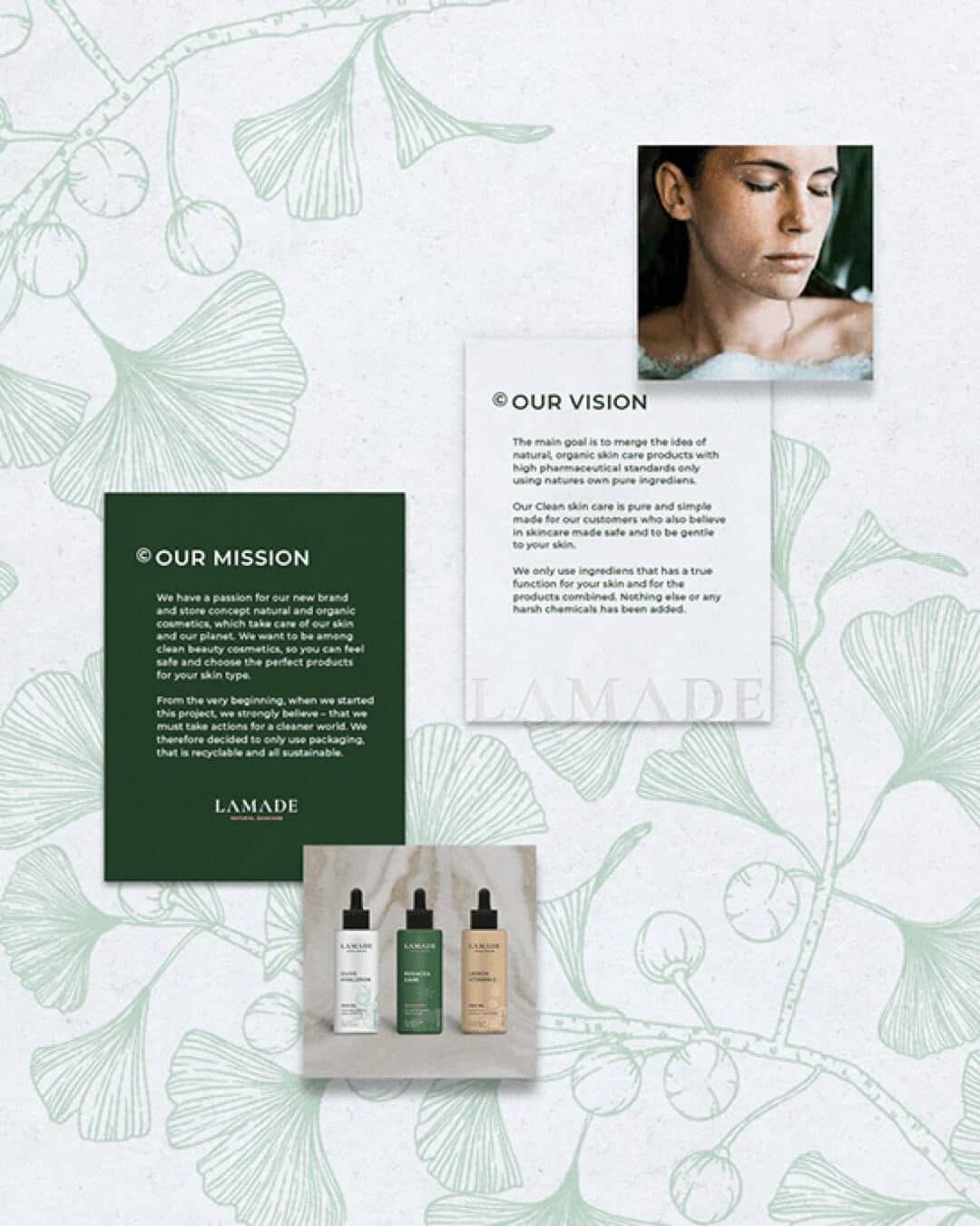 Komplex vizuális identitás natúr kozmetikai márkához