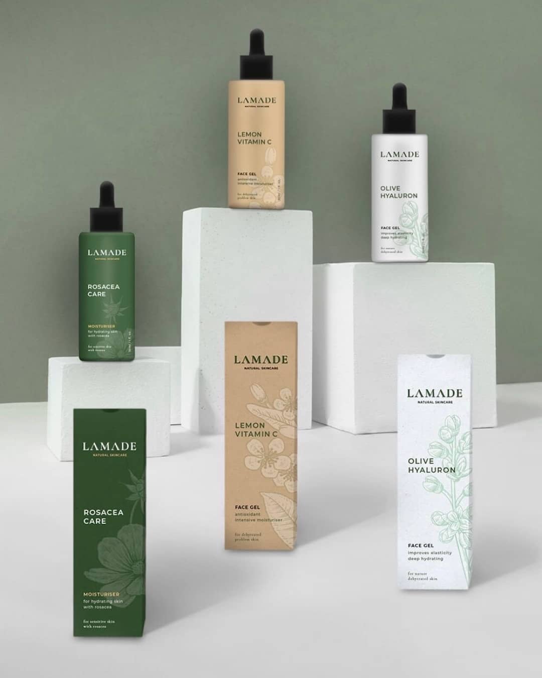 LAMADE arculatra épülő kozmetikai csomagolás és szérum design