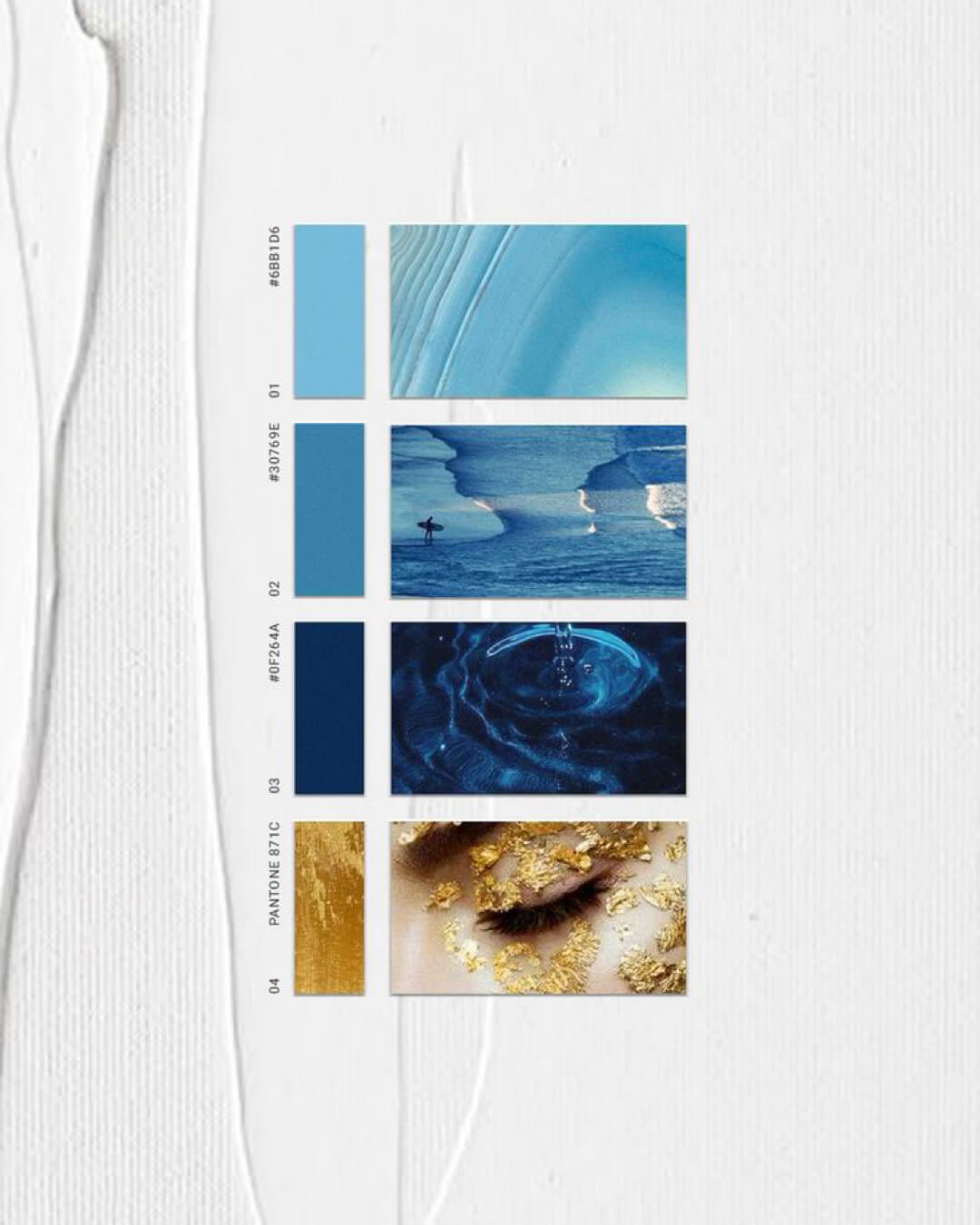 MedinArt színpaletta kék és arany árnyalatokkal