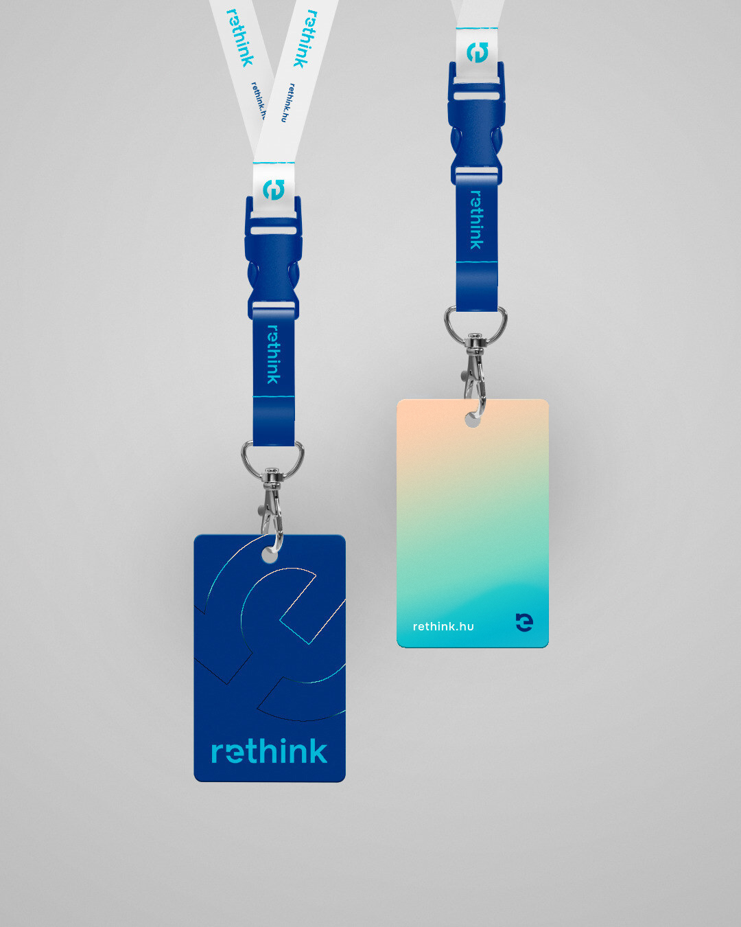 Rethink arculattal tervezett belépőkártya és nyakpánt vállalati rendezvényhez