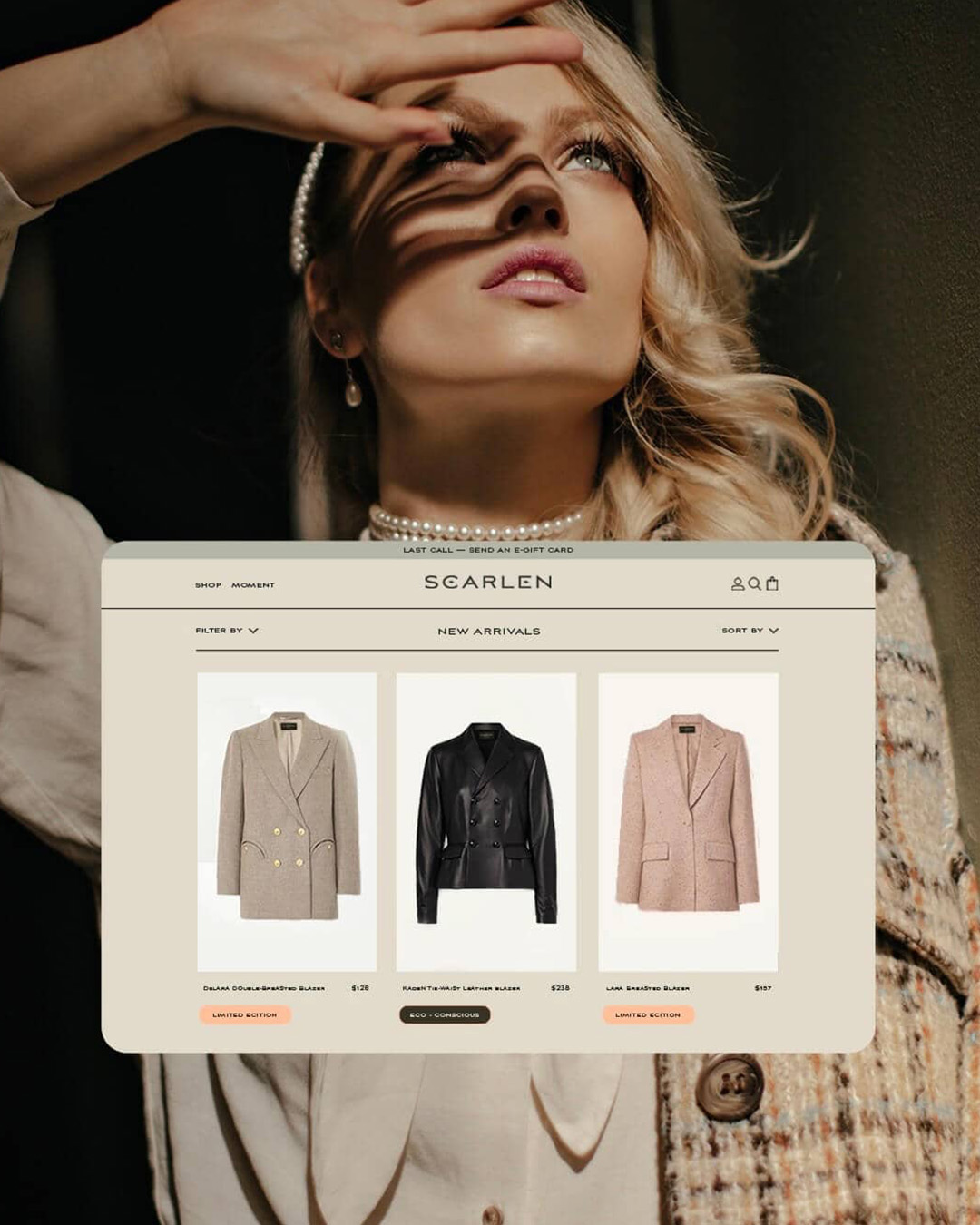 SCARLEN divatmárka webshop design elegáns arculattal